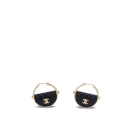 Quilted Flap Hoop Earrings