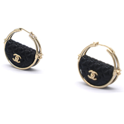 Quilted Flap Hoop Earrings