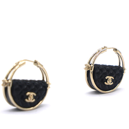 Quilted Flap Hoop Earrings