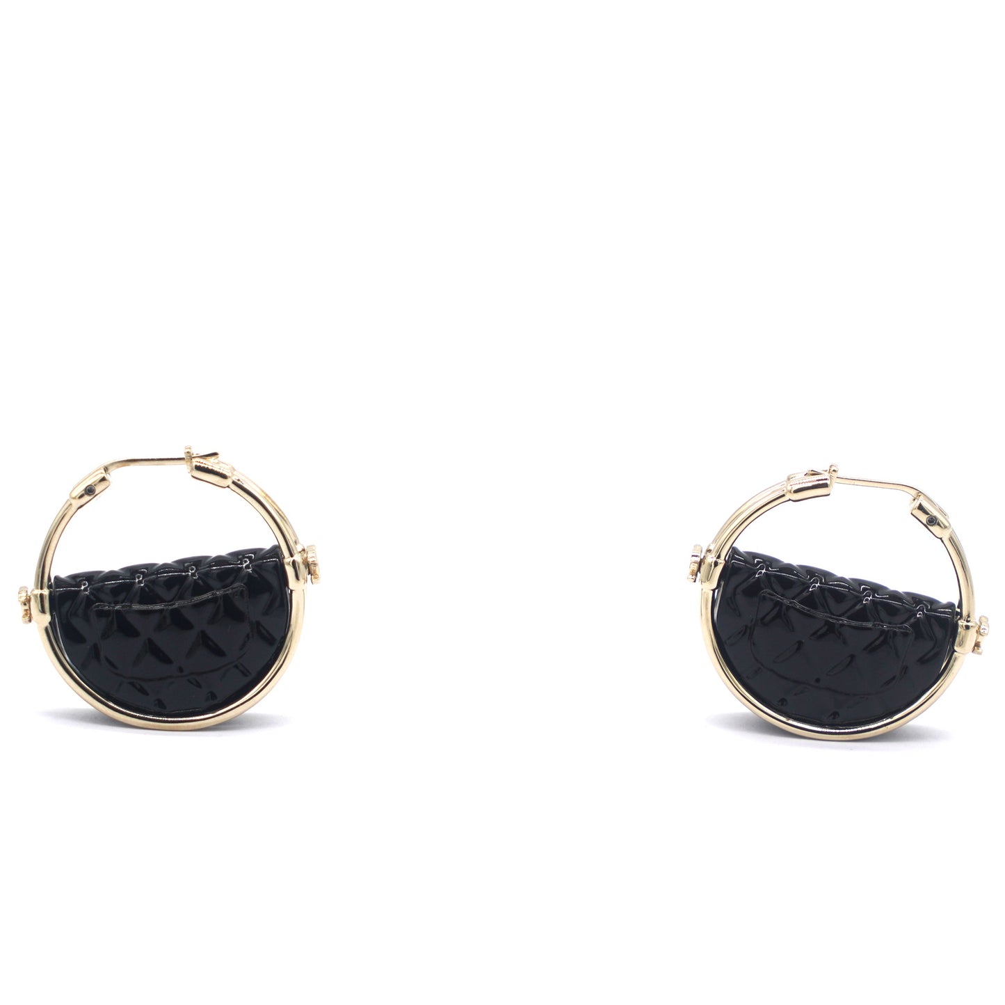 Quilted Flap Hoop Earrings