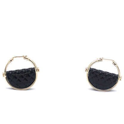 Quilted Flap Hoop Earrings