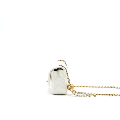 CHANEL PEARL CRUSH RECTANGULAR MINI FLAP BAG WHITE