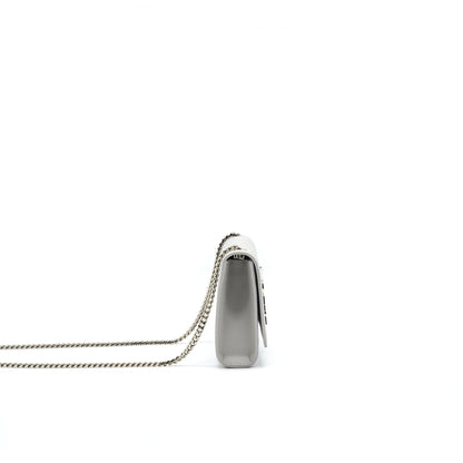 SAINT LAURENT SMALL KATE SMALL CHAIN BAG LIGHT GREY SHW