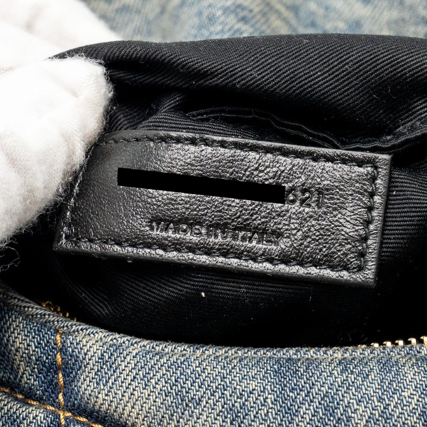 Saint Laurent/YSL Toy Loulou Puffer Shoulder Bag Denim Indigo Blue/Cinnamon GHW