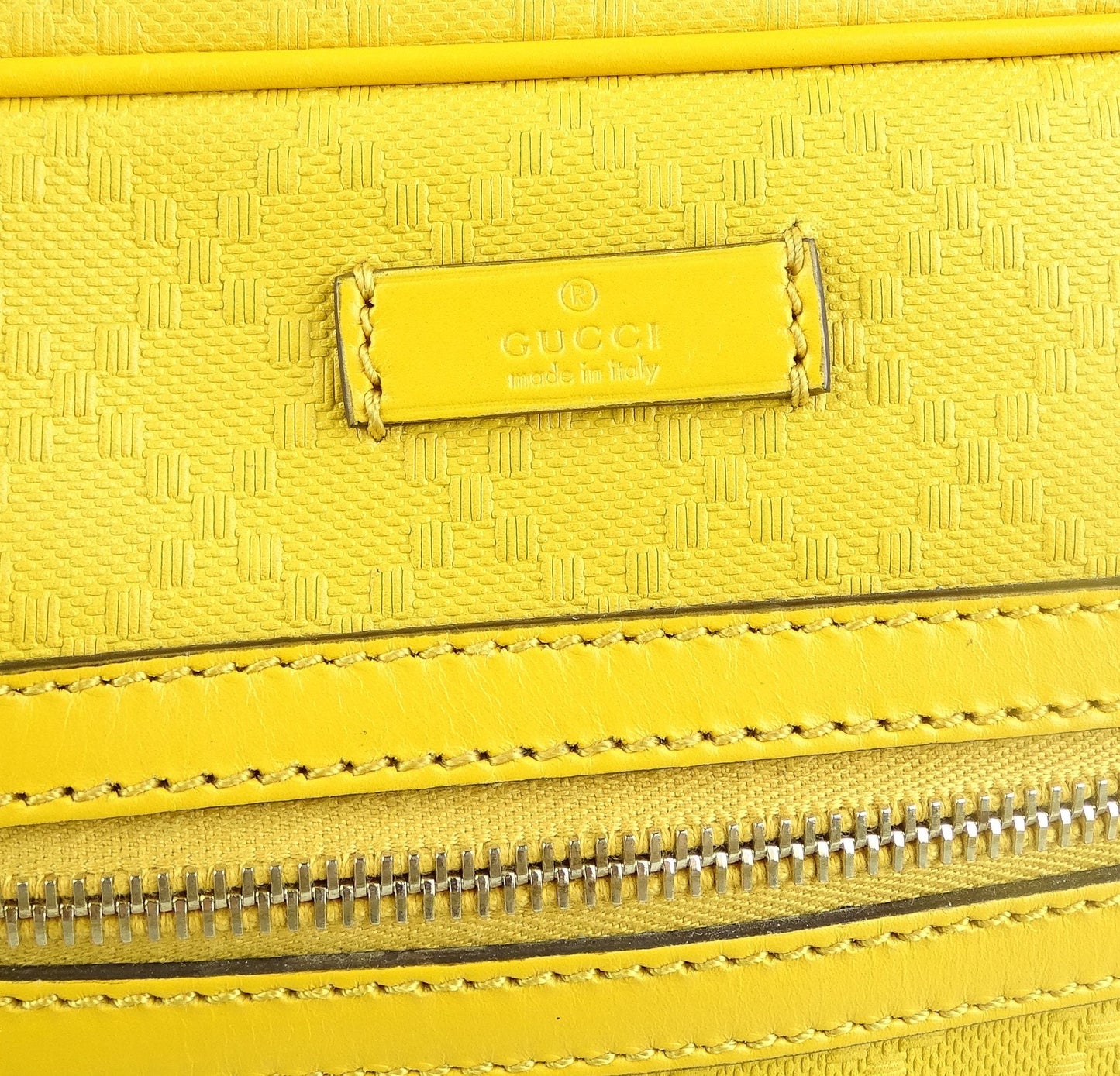 Gucci Yellow Diamante Zipped Messenger Bag