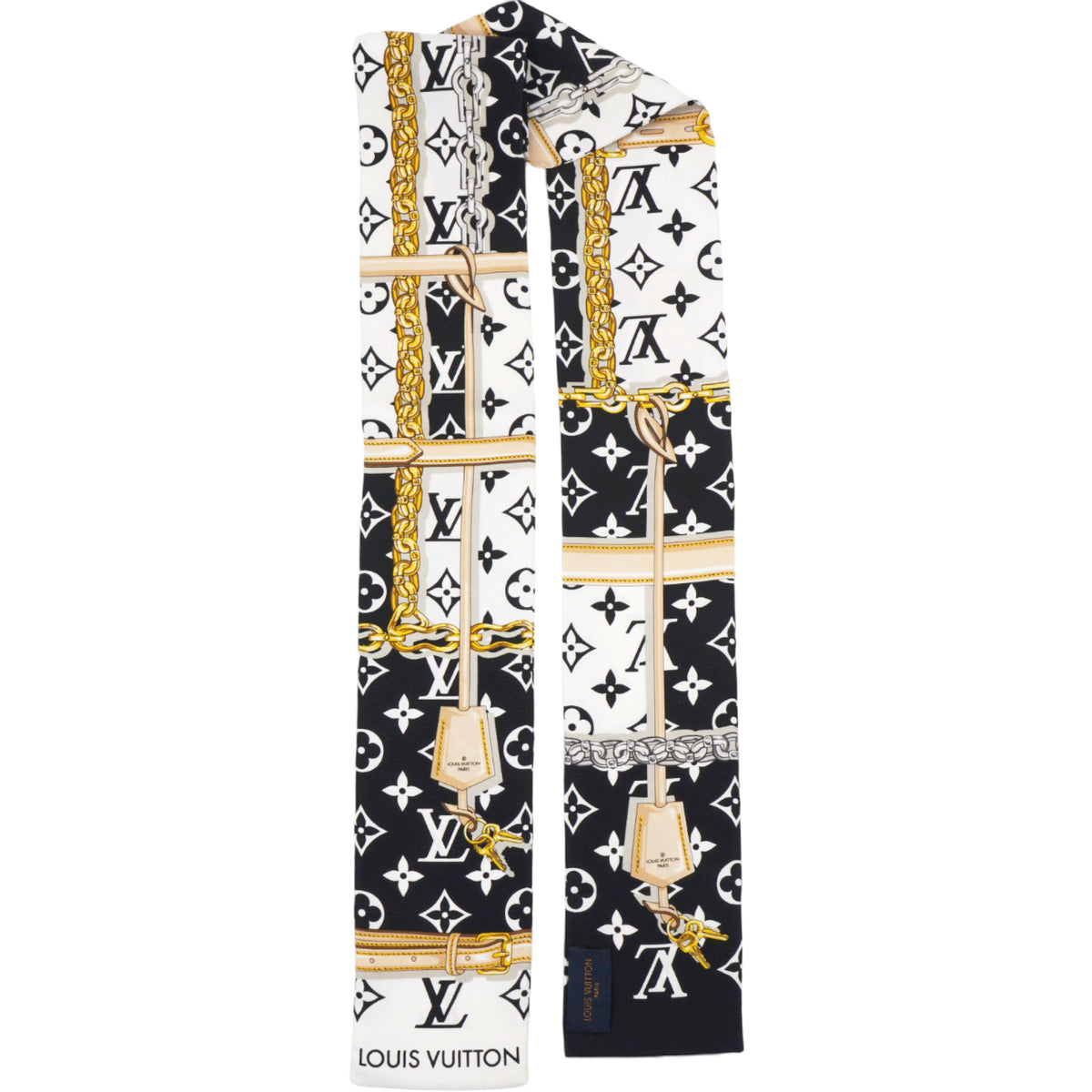 Louis-vuitton Black Logo Monogram Silk Bandeau