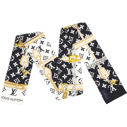 Louis-vuitton Black Logo Monogram Silk Bandeau