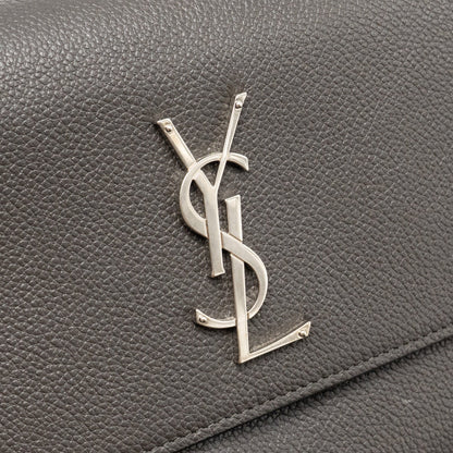 Saint Laurent/YSL Medium Sunset Bag Calfskin Grey SHW
