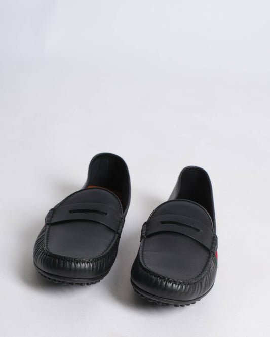 New Gucci men's black driver loafers