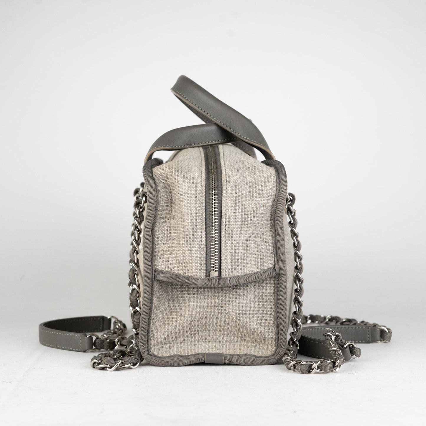 Chanel Deauville Bowling Bag Grey