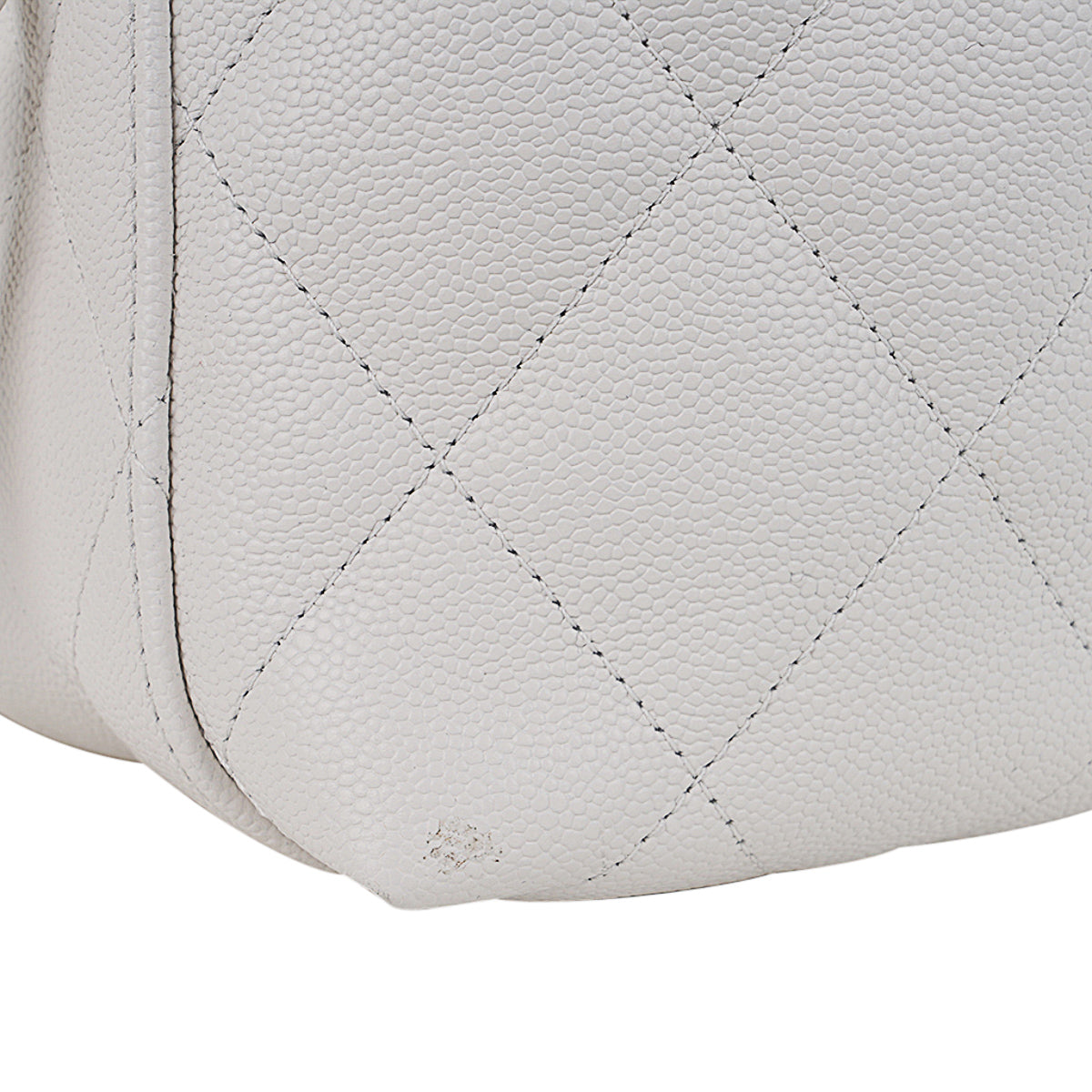 Chanel 2023 Limited Edition White Quilted Caviar Leather Large Tote Bag