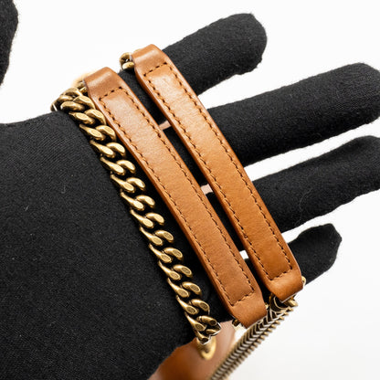 Saint Laurent Mini basket bag Raffia/Calfskin leather Brown GHW