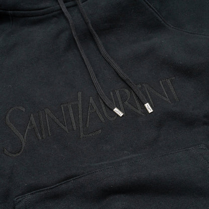 Saint laurent size XS letter hoodie cotton black