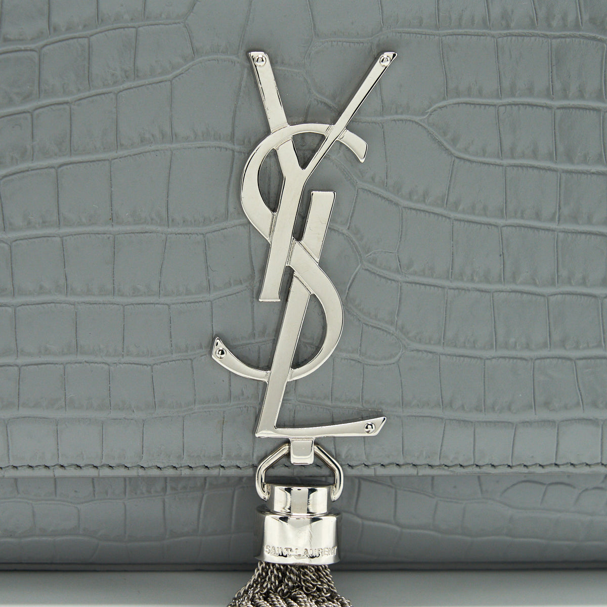 Saint Laurent/YSL Small Kate Bag Croc-Embossed with Tassel