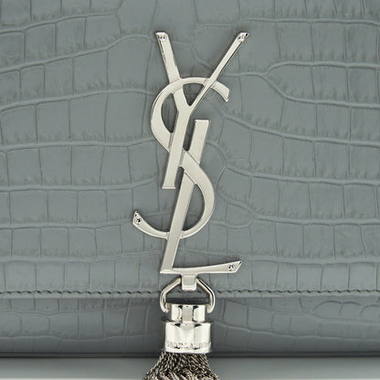 Saint Laurent/YSL Small Kate Bag Croc-Embossed with Tassel