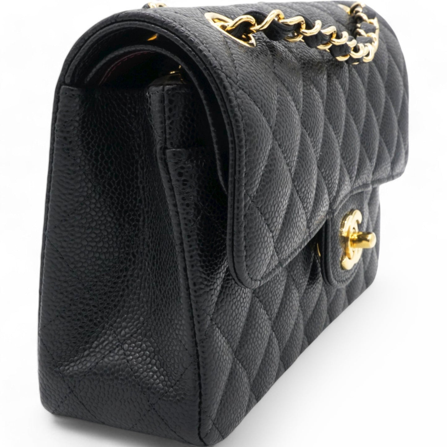 Caviar Quilted Small Double Flap Black