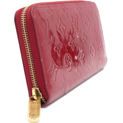 Louis-vuitton Red Monogram Vernis Leather Zippy Wallet
