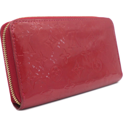 Louis-vuitton Red Monogram Vernis Leather Zippy Wallet
