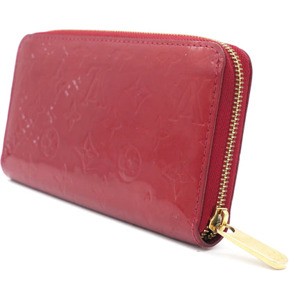 Louis-vuitton Red Monogram Vernis Leather Zippy Wallet
