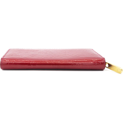 Louis-vuitton Red Monogram Vernis Leather Zippy Wallet