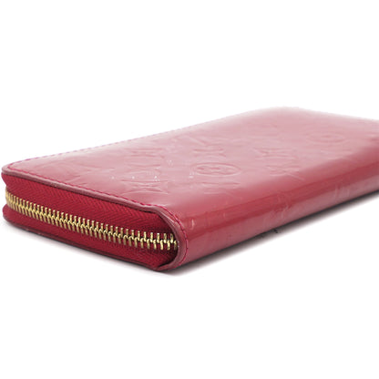 Louis-vuitton Red Monogram Vernis Leather Zippy Wallet