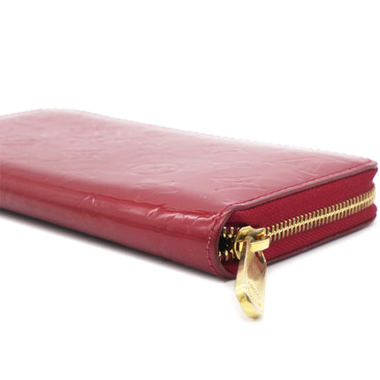 Louis-vuitton Red Monogram Vernis Leather Zippy Wallet