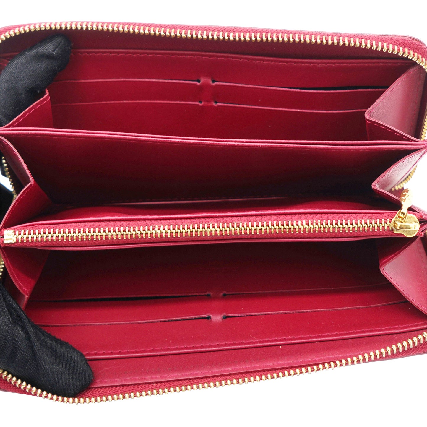 Louis-vuitton Red Monogram Vernis Leather Zippy Wallet