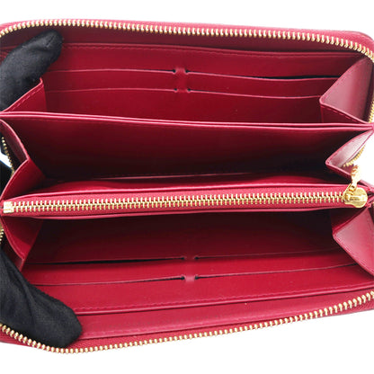 Louis-vuitton Red Monogram Vernis Leather Zippy Wallet