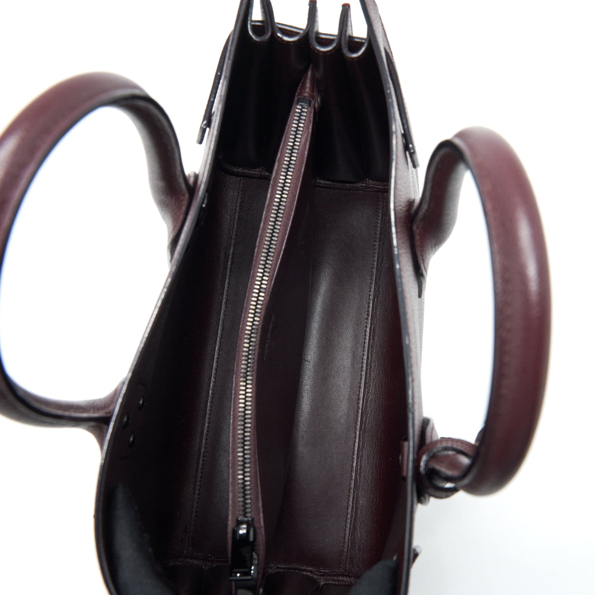Saint Laurent/ YSL Sac De Jour Calfskin Burgundy Black Hardware
