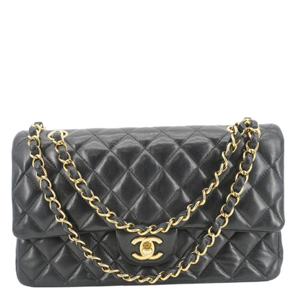 Chanel Classic Double Flap Quilted Leather Crossbody Bag Black