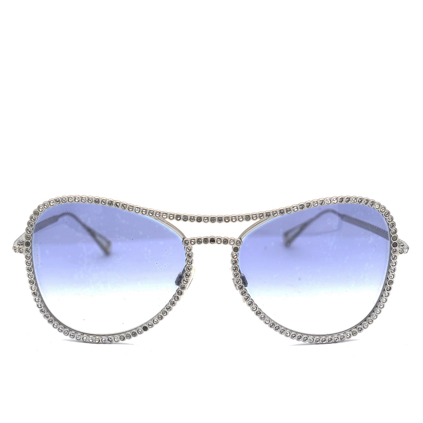 Crystal Aviator Sunglasses 71108 Silver