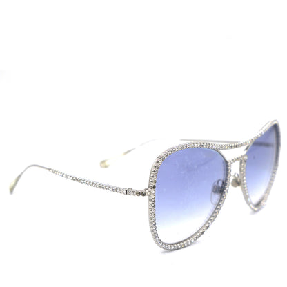 Crystal Aviator Sunglasses 71108 Silver