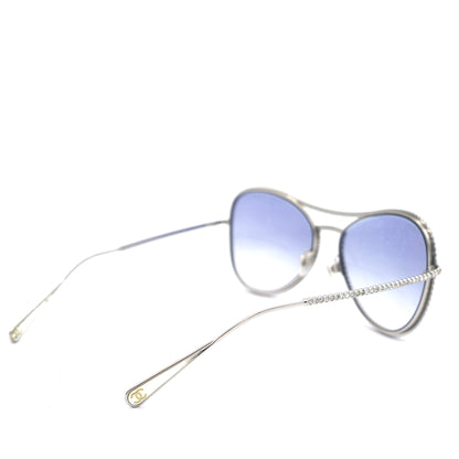 Crystal Aviator Sunglasses 71108 Silver