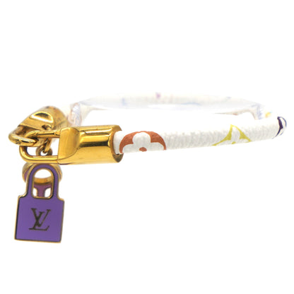 Louis-vuitton Luck It Multicolor Monogram Gold Tone Charm Bracelet