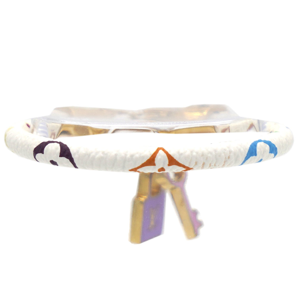 Louis-vuitton Luck It Multicolor Monogram Gold Tone Charm Bracelet