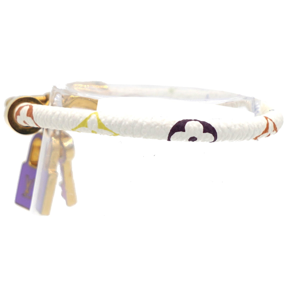 Louis-vuitton Luck It Multicolor Monogram Gold Tone Charm Bracelet