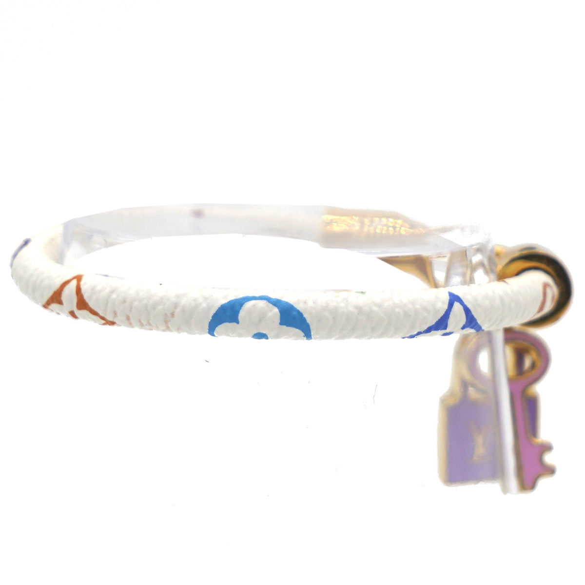 Louis-vuitton Luck It Multicolor Monogram Gold Tone Charm Bracelet