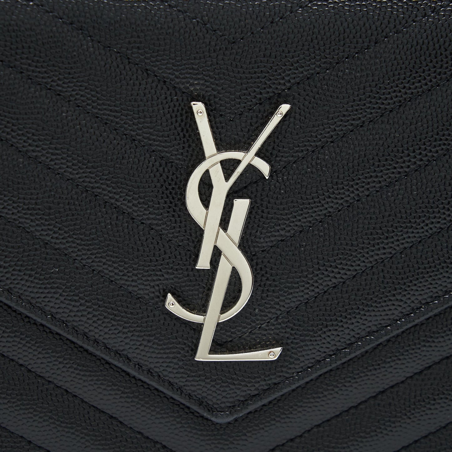 Saint Laurent/YSL Chain Wallet Crossbody Bag Grain Calfskin Black SHW