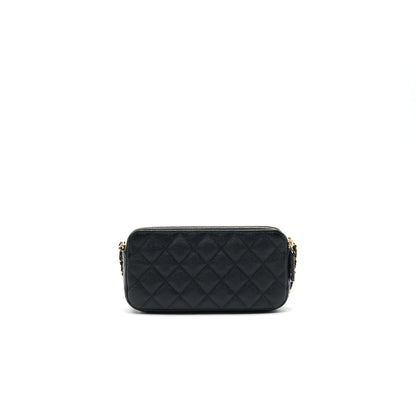 Chanel Double Zip Wallet on Chain Caviar Black LGHW
