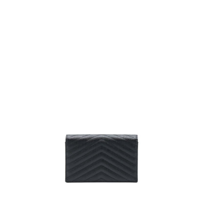 Saint Laurent/YSL Envelop Chain Wallet Caviar Black SHW