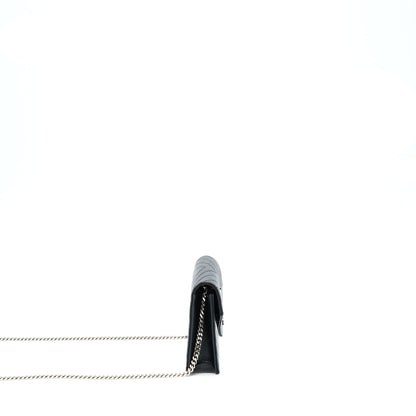 Saint Laurent/YSL Envelop Chain Wallet Caviar Black SHW