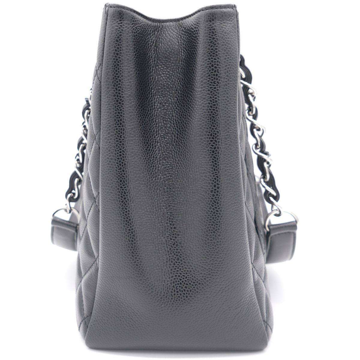 Black Quilted Caviar Leather Grand GST Shopper Tote Bag