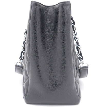 Black Quilted Caviar Leather Grand GST Shopper Tote Bag