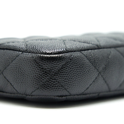 Chanel Double Zip Wallet on Chain Caviar Black LGHW