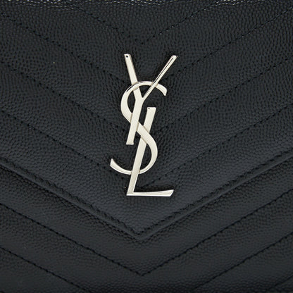 Saint Laurent/YSL Cassandra Matelasse Envelope Chain Wallet Grained Calfskin Black SHW