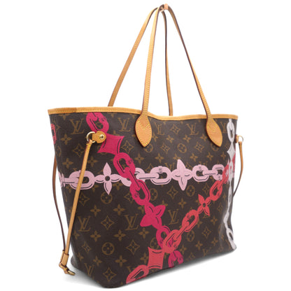 Louis-vuitton Sac Neverfull MM Edition Flower Chain en toile monogram marron
