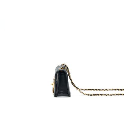 Chanel Small Flap Bag with Calfskin, Pearl , Resin Black GHW