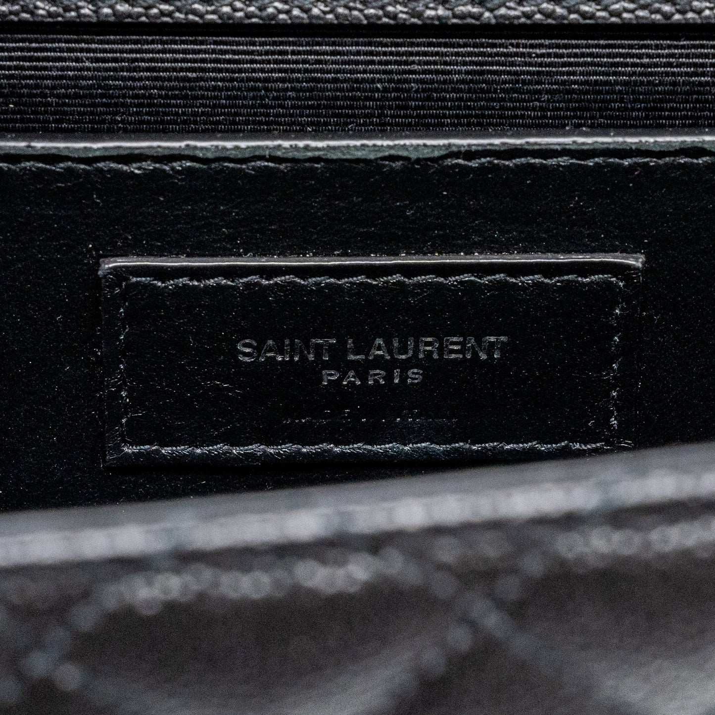 Saint Laurent/YSL Envelope Medium Chain Bag Grained Calfskin Mix Matelasse Black SHW