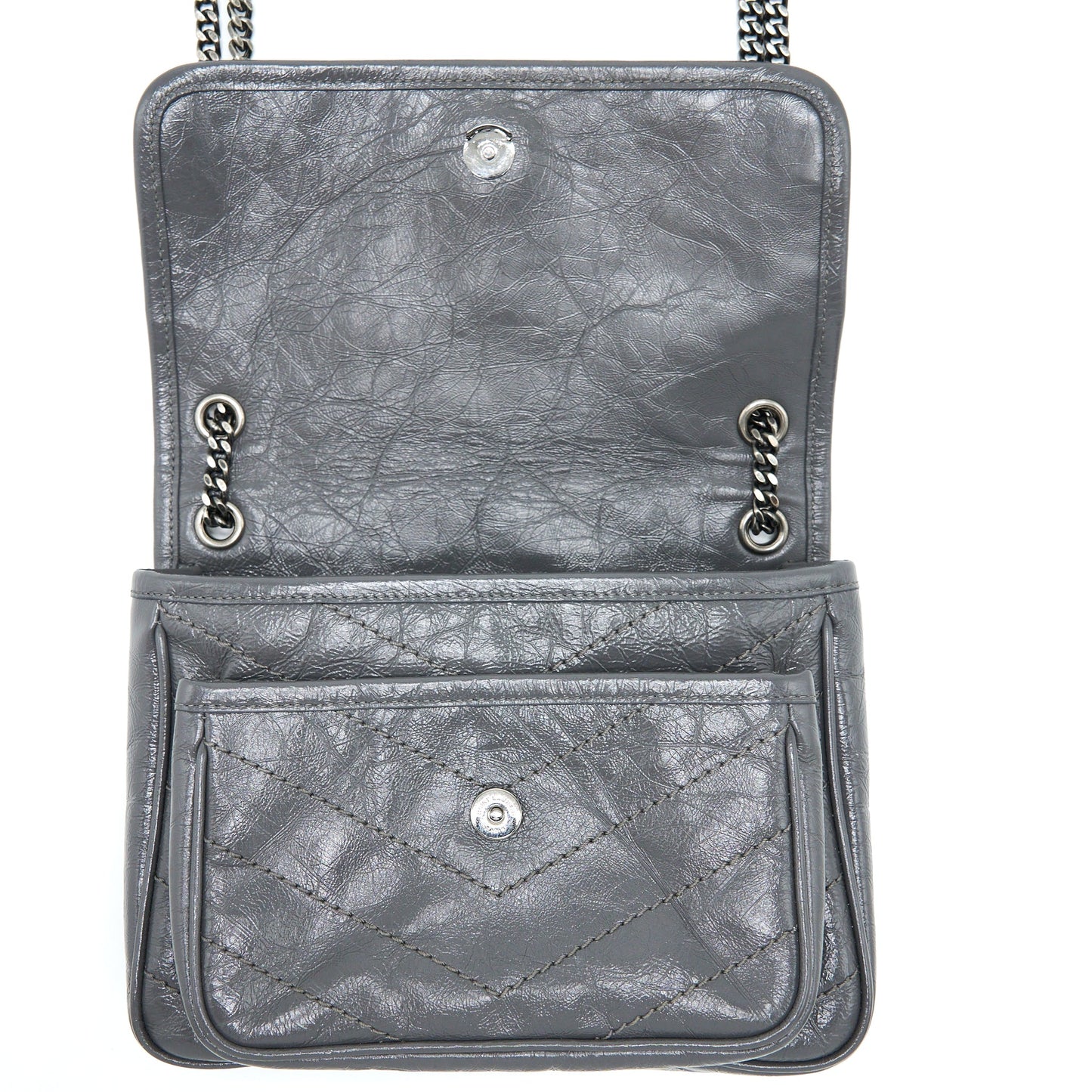 Saint Laurent/YSL Niki Baby Dark Grey With Grey Hardware
