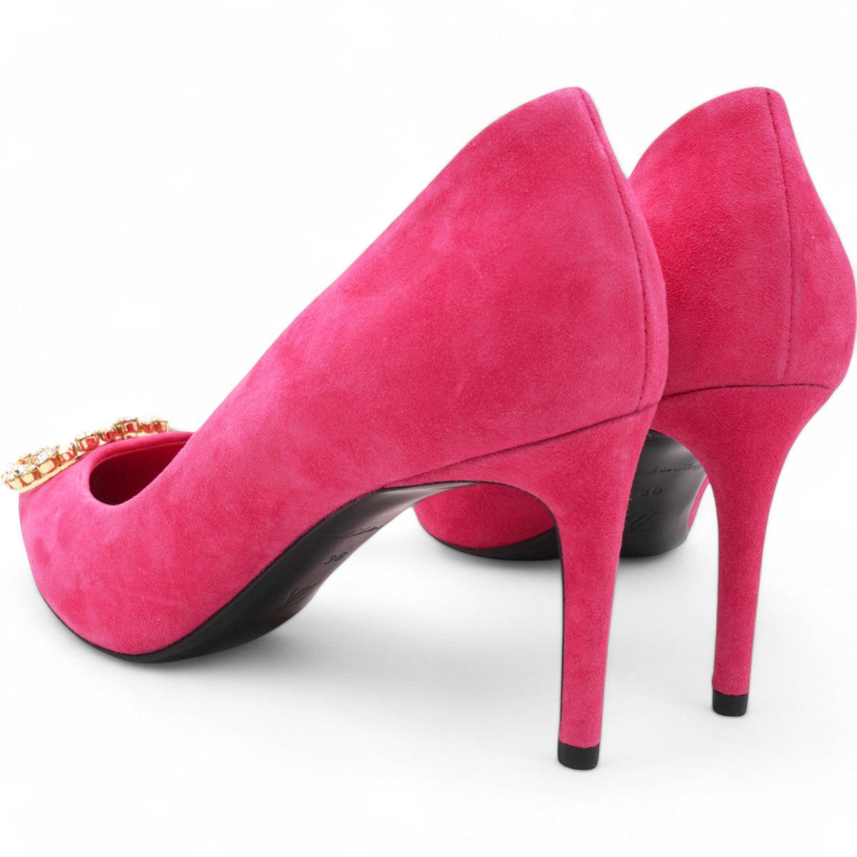 Louis-vuitton Suede Baby Goat Swarovski Crystal Madeleine Pumps Pink Size 38